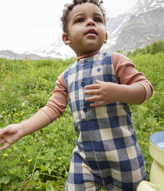 Babies' Sleeveless Flannel Jumpsuit INCOGNITO /AVALANCHE