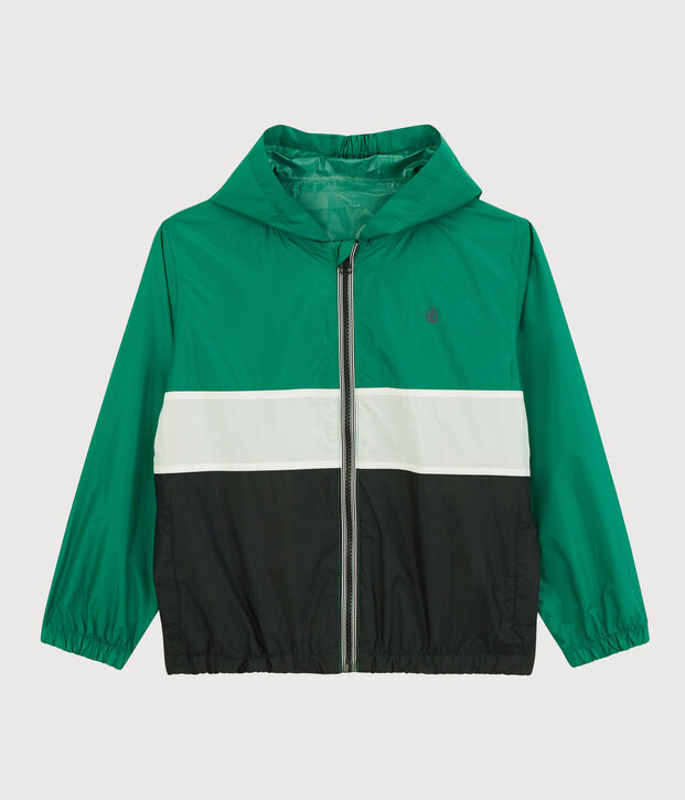 Boys' Recycled Polyester Windbreaker blue/green
