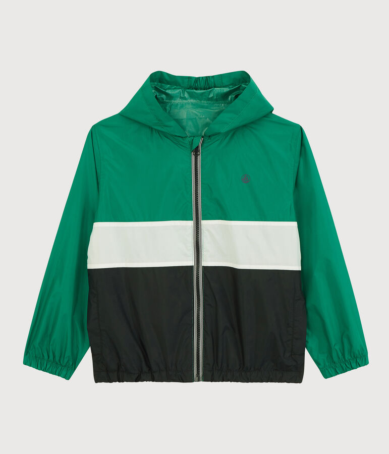 Boys' Recycled Polyester Windbreaker blue/green