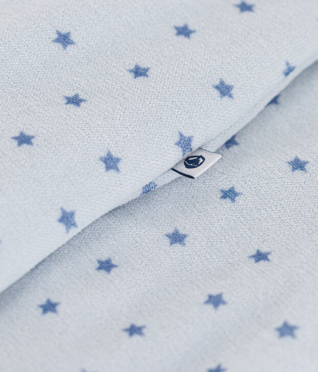 Babies' velour bodyjamas printed with tiny stars blue/blue