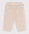 Babies' plain corduroy trousers Ecru
