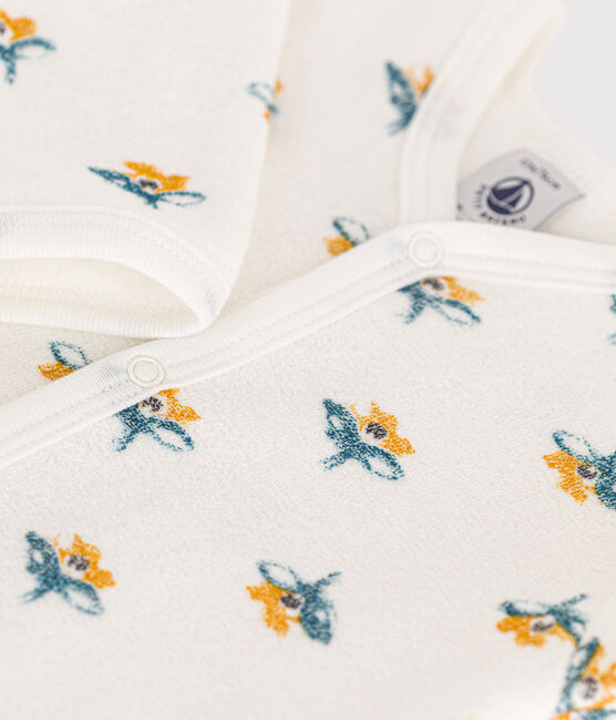 Babies' Floral Fleece Pyjamas MARSHMALLOW white/MULTICO white
