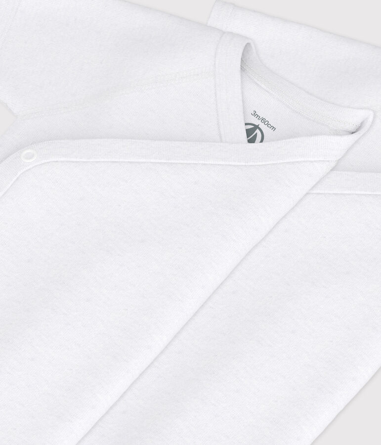 Short-sleeved plain cotton wrapover bodysuits for babies - 2-Pack variante 1