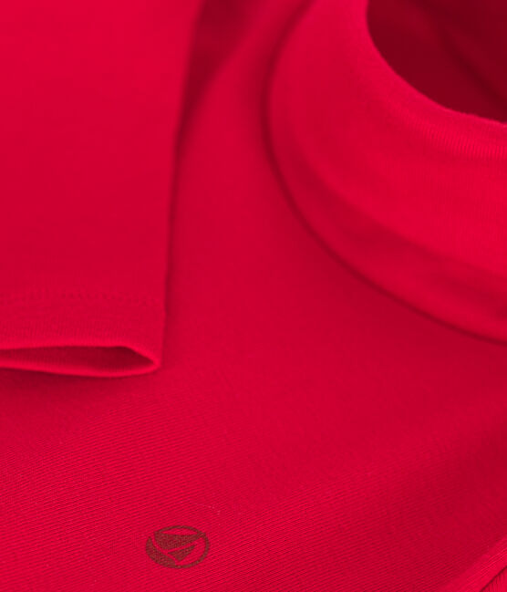 Cotton roll neck top for girls or boys CORRIDA red
