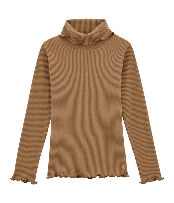Long sleeved polo neck T-shirt BRINDILLE brown