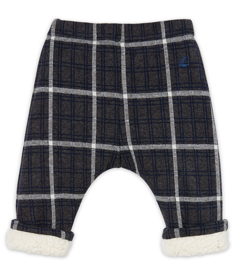 Baby Boys' Checked Sherpa Lined Trousers grey/multicolor