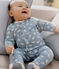 Babies' three-piece bear print set, including a body with an embroidered collar ADRIATIC blue/MULTICO