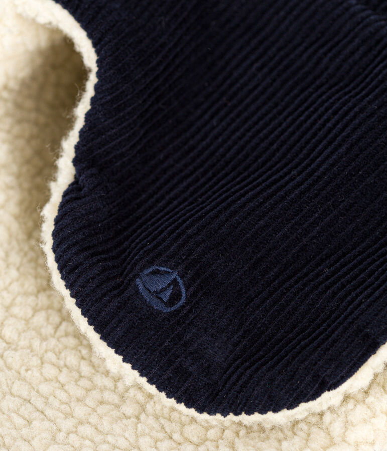 Children's corduroy and sherpa chapka blue