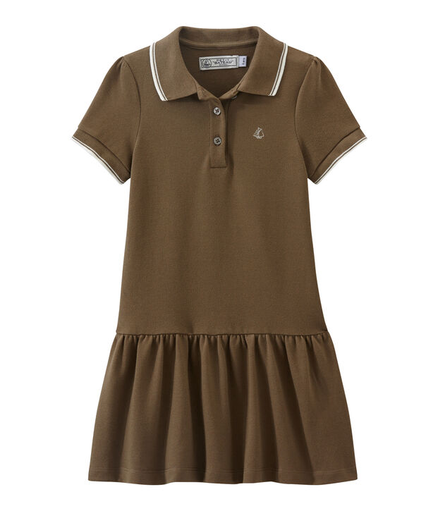 Girl's short-sleeved dress brown