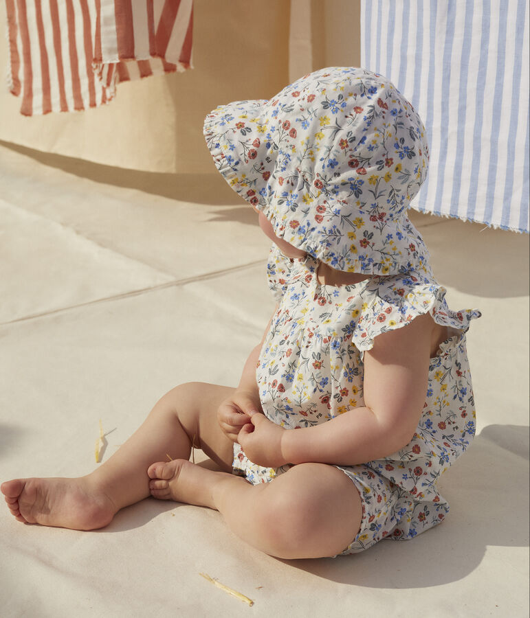 Babies' Floral Print Floppy Hat MARSHMALLOW white/MULTICO white