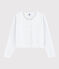 Girls' Cotton Cardigan MARSHMALLOW white/ARGENT grey