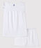 Girls'/Women's White Fine Cotton Short Pyjamas ECUME white