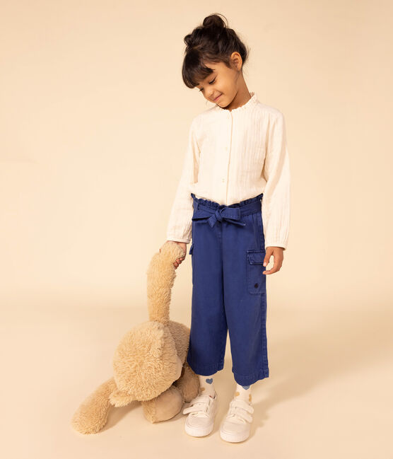 Girls' cotton gauze blouse AVALANCHE Ecru