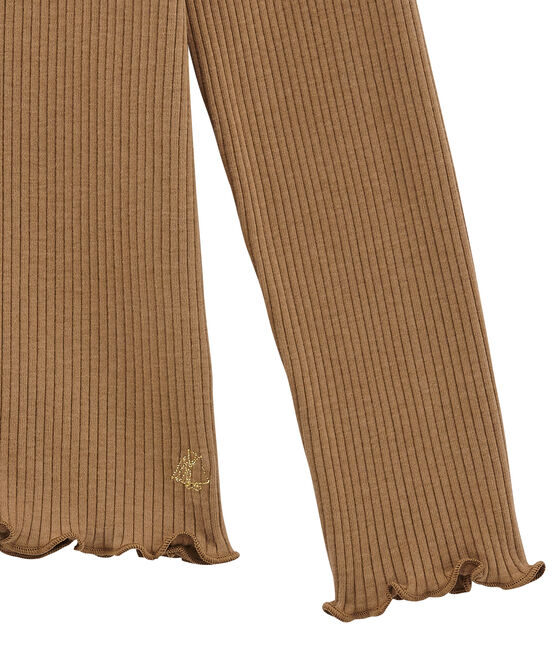 Long sleeved polo neck T-shirt BRINDILLE brown