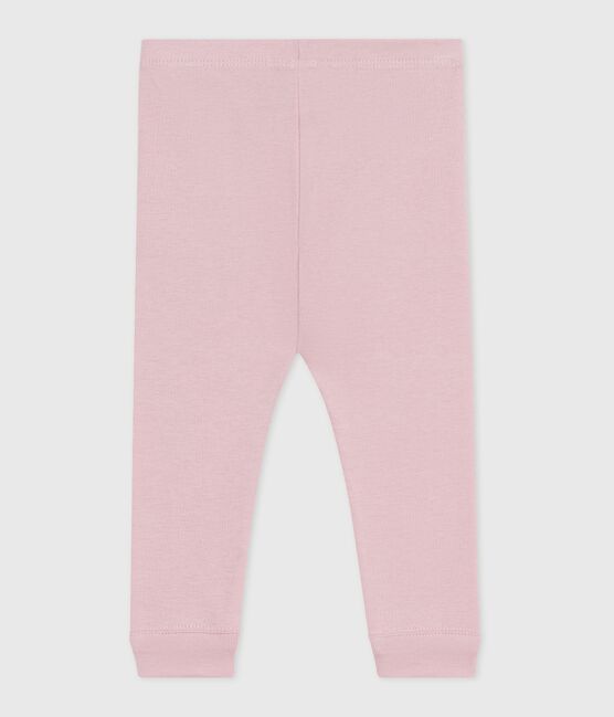 Babies' plain cotton leggings JOLI pink