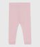 Babies' plain cotton leggings JOLI pink