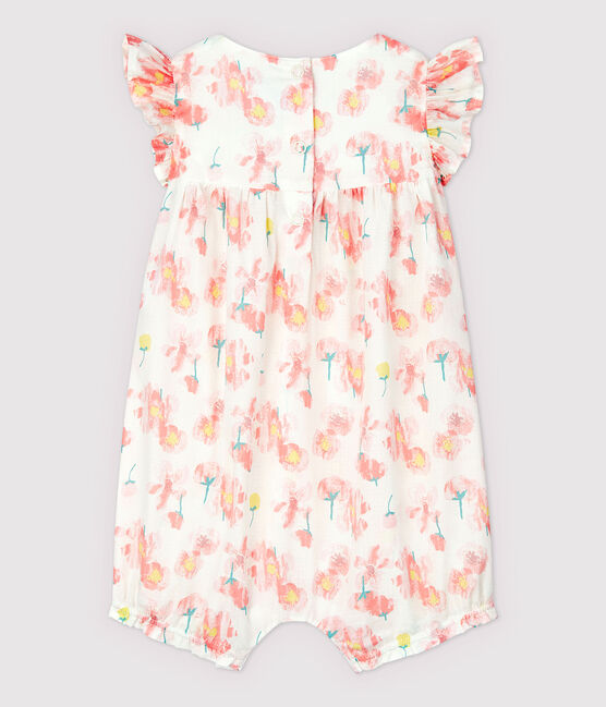 Baby Girls' Poplin Playsuit MARSHMALLOW white/MULTICO white