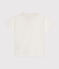 Babies' Short-Sleeved Cotton Polo Shirt MARSHMALLOW white