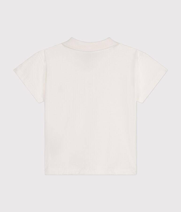 Babies' Short-Sleeved Cotton Polo Shirt white