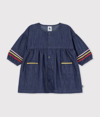 Babies' long-sleeved denim dress