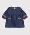 Babies' long-sleeved denim dress blue