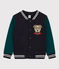 Boys' Fleece Baseball Jacket SMOKING blue/PINEDE