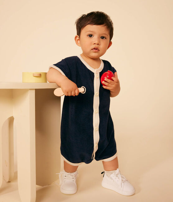 Babies' Terry Short Playsuit SMOKING blue