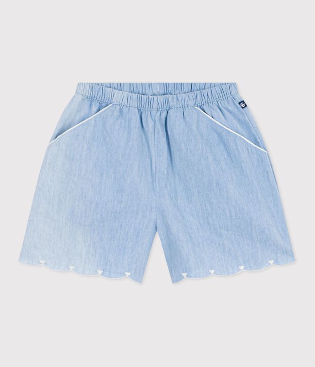 Children's plain cotton shorts blue