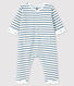 Babies' Long Striped Brushed Terry Jumpsuit