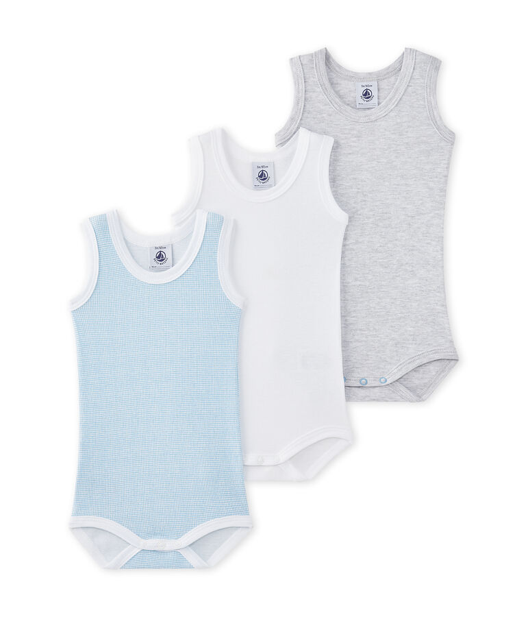 Pack of 3 baby's sleeveless bodysuits white
