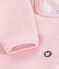 Babies' long-leg wool and cotton body JOLI pink