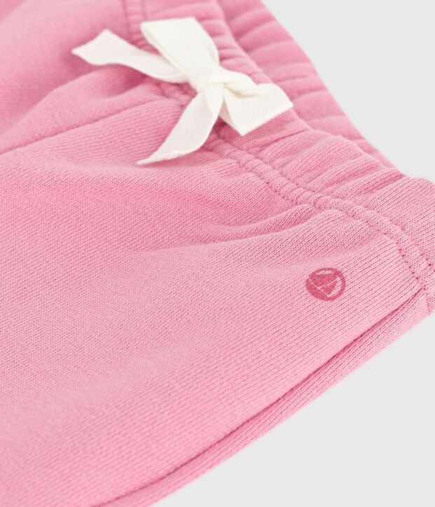 Babies' plain cotton trousers pink