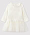 Baby girl's long-sleeved dress MARSHMALLOW white