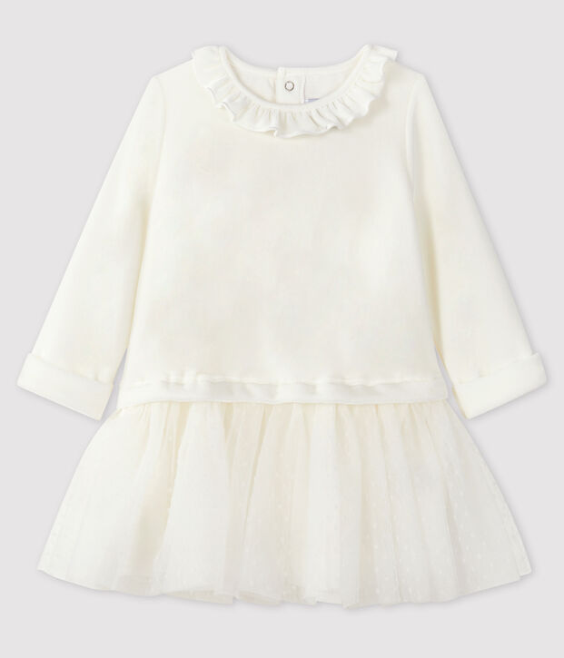 Baby girl's long-sleeved dress white