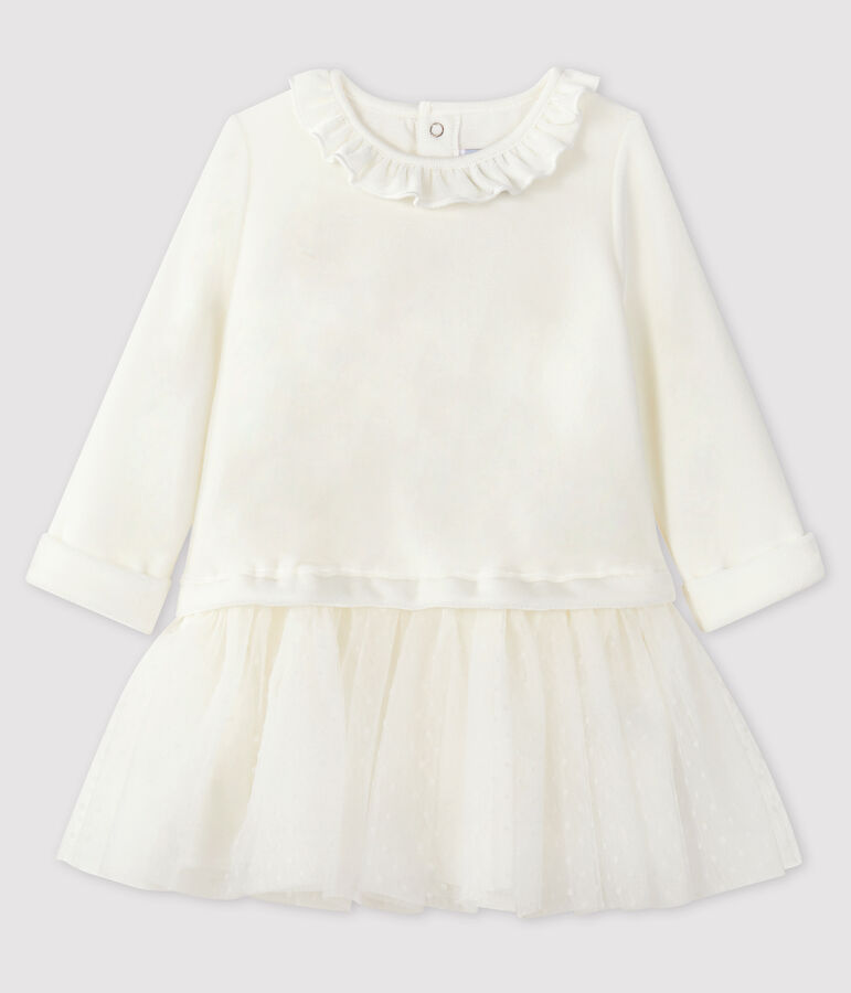 Baby girl's long-sleeved dress white