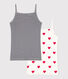 Women's Heart and Stripe Cotton Strappy Vests - 2-Pack