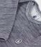 Babies' long-sleeved body in wool and cotton SOIR blue/MARSHMALLOW