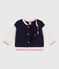 Babies' varsity-style cotton jacket SOIR blue/MILK