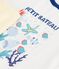 Children's short cotton pyjamas with an ocean design white/multicolor