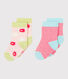 Set of 2 pairs of socks for baby girls