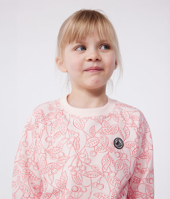 Children's printed cotton sweatshirt FLEUR pink/SPI