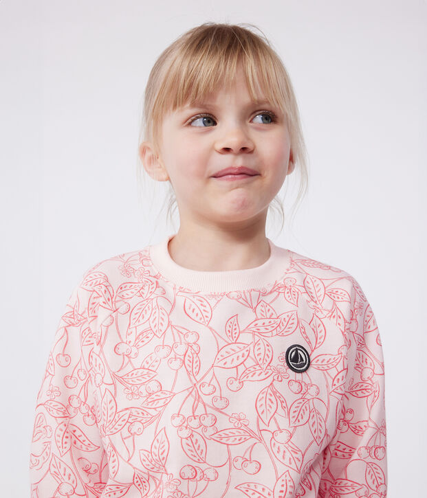 Children's printed cotton sweatshirt pink/red