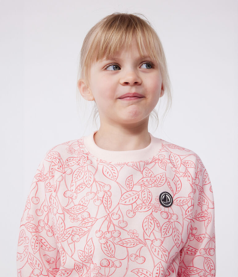Children's printed cotton sweatshirt pink/red