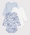 Pack of long sleeved snowman-print cotton bodies for babies multicolor