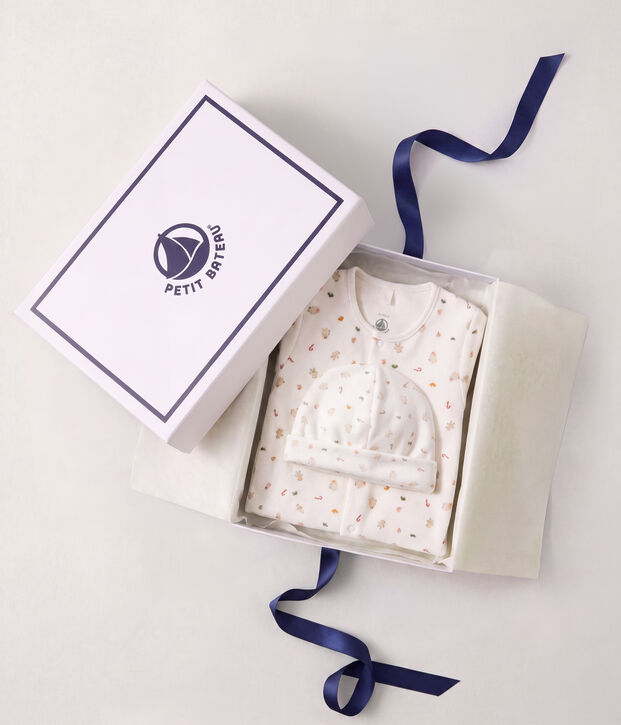Newborn babies' printed cotton gift set multicolor