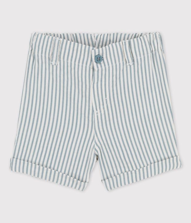 Babies' Striped Seersucker Shorts green/white