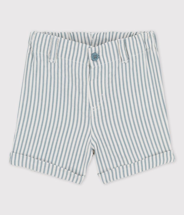 Babies' Striped Seersucker Shorts green/white