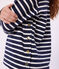 Women's stripy cotton Breton top SMOKING blue/MARSHMALLOW white