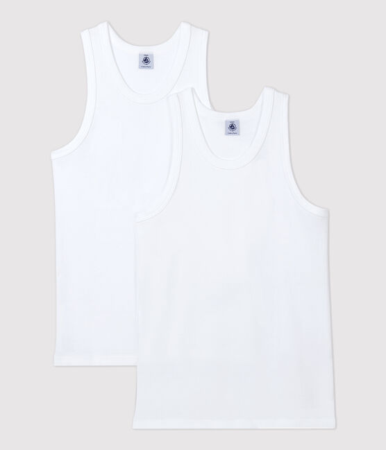 Boys' White Organic Cotton Vests - 2-Pack variante 1