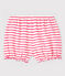 Baby Girls' Stripy Cotton Bloomers MARSHMALLOW white/GEISHA pink